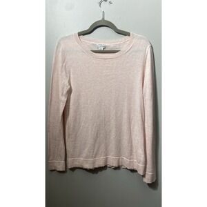J Crew Women's Lightweight 100% Cotton Sweater Pink Very Soft Crew Neck Sz Small